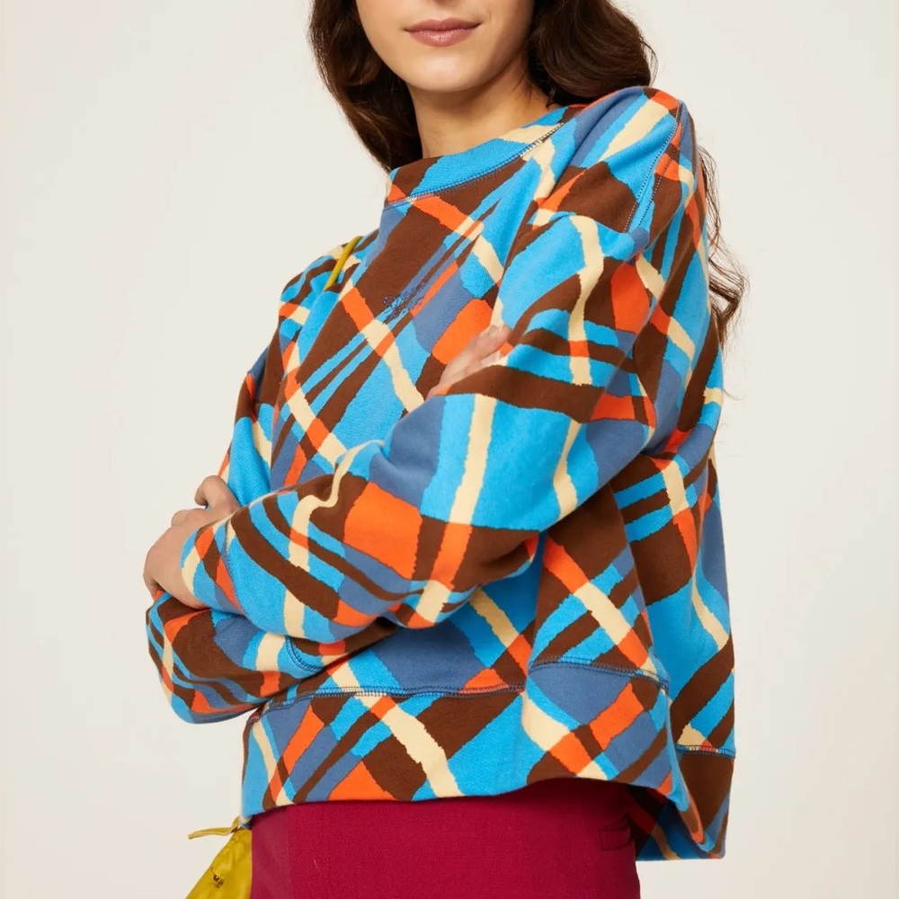 Simon Miller Blue and Orange Plaid Sweater